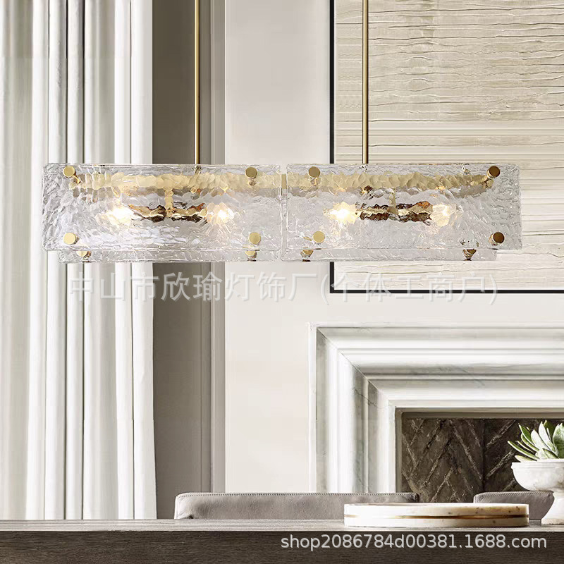 Diseño de comedor moderno, lámpara de vidrio ligero, diseño de barra de bar, cláusula del maestro, lujo, nueva lámpara de mesa de comedor americana, colgante simple