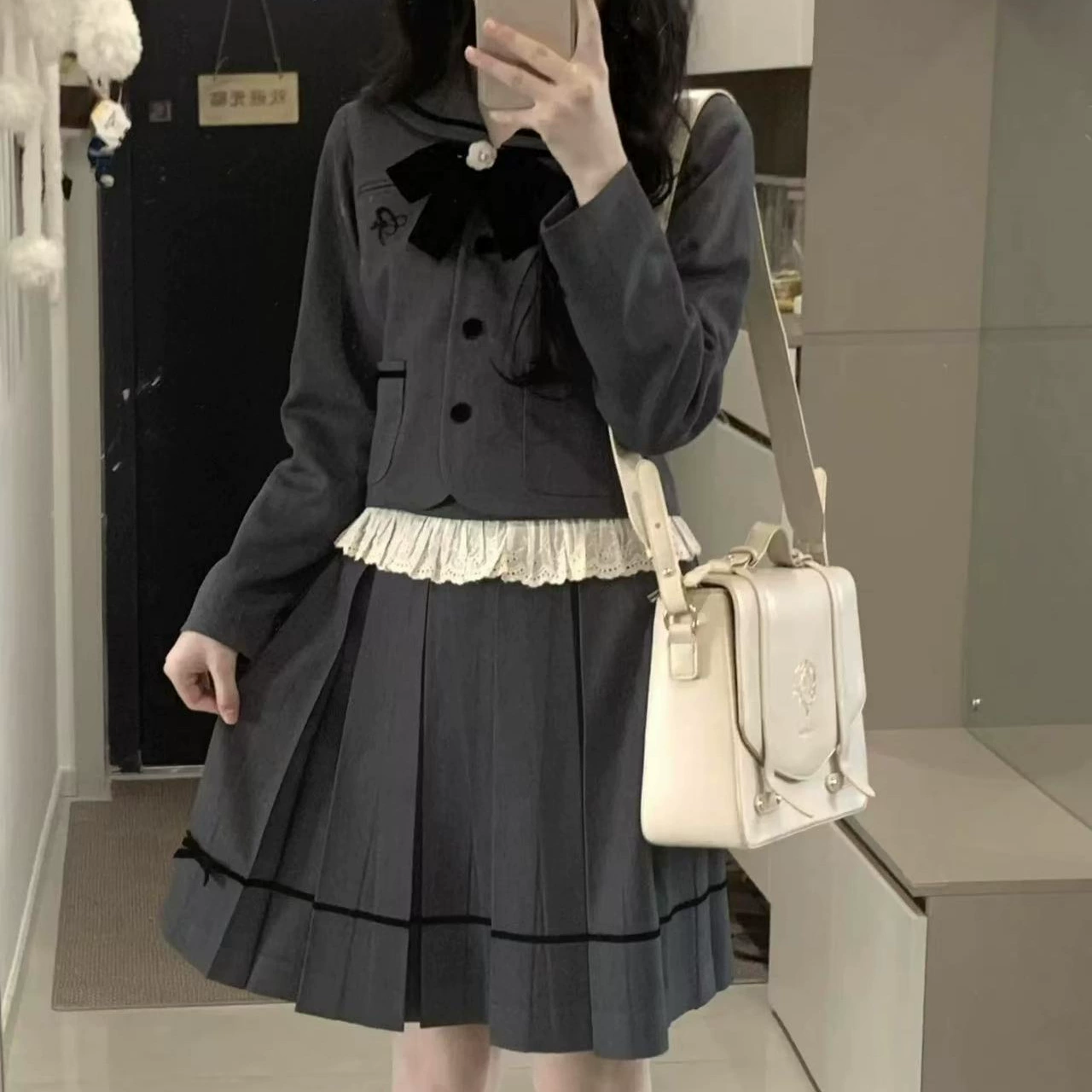 2025 новый серый костюм для моряков весной и летом