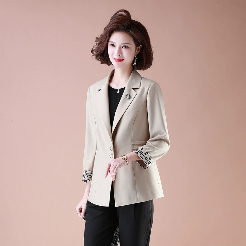 Маленький костюм для мамы, женское осеннее пальто среднего возраста, элегантный костюм для среднего и пожилого возраста, женское весенне-осеннее пальто