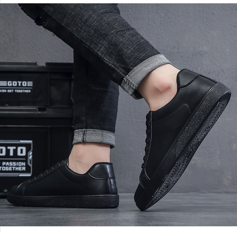 Férfi fehér bőr sneaker légáteresztő alkalmi sportcipő_voghion.com