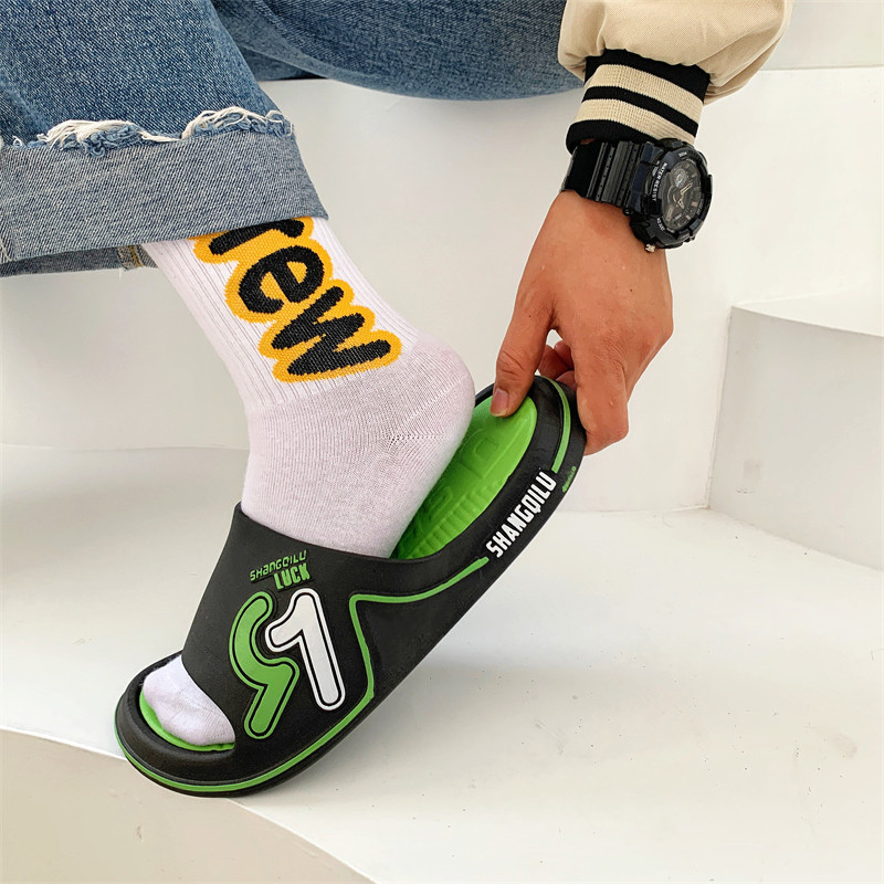 New Slipper Slippers for Men's Wearing Fashionable Household Silicone Soft Bottom Thick Bottom Bathroom Indoor Home Slippers