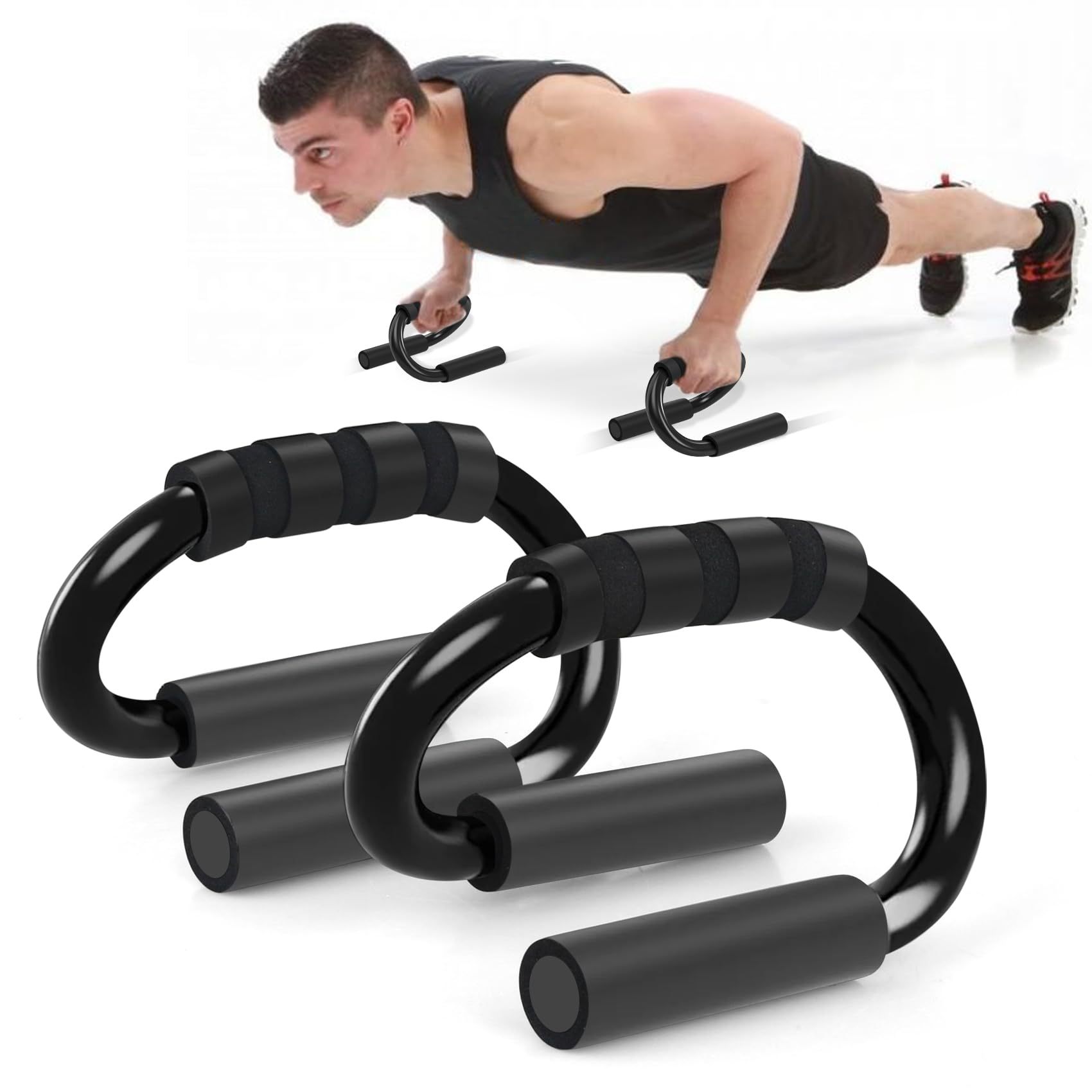 Soporte de flexiones en forma de S transfronterizo Equipo de fitness para el hogar Ejercicio abdominal para hombres