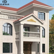 花岗岩瓷砖300x600别墅自建房罗马柱荔枝面麻面黄白色仿古外墙砖