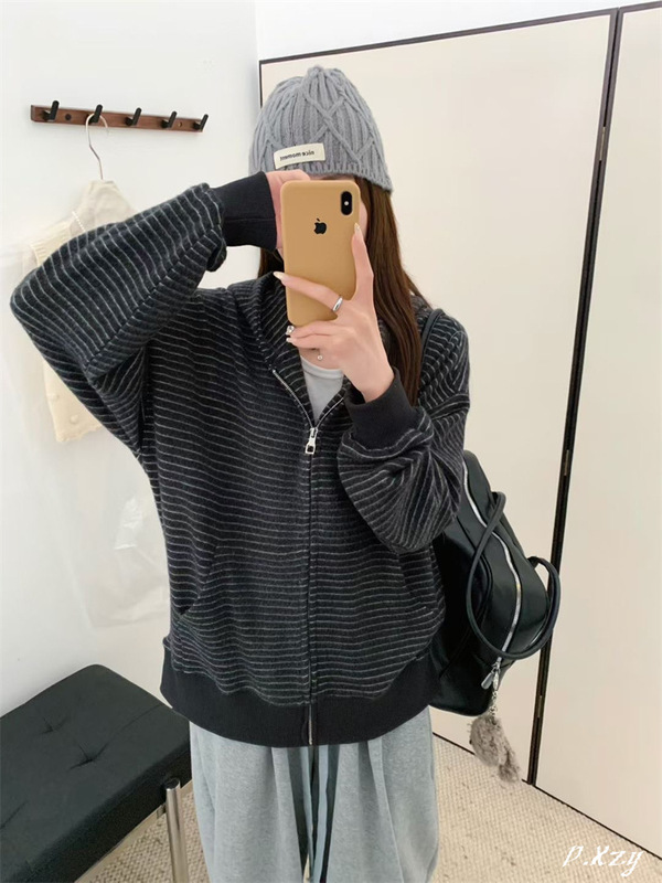 021慵懒风圆领卫衣女秋季新款薄款宽松韩版oversize女式上衣bf外|undefined