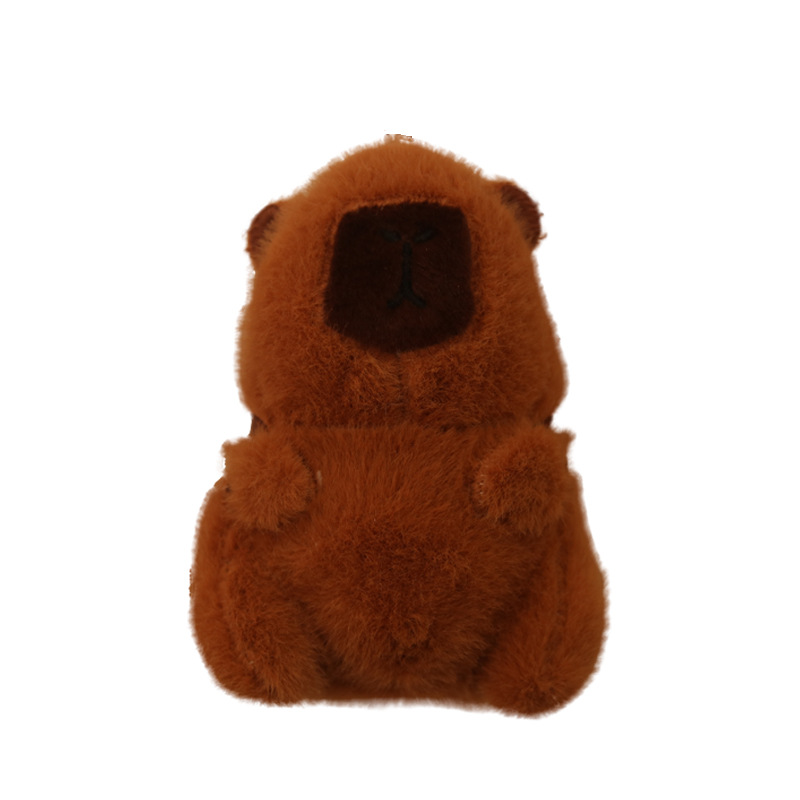 Linda espalda hamburguesa Kapibala colgante peluche muñeca capibara bolso colgante llavero muñeca juguete