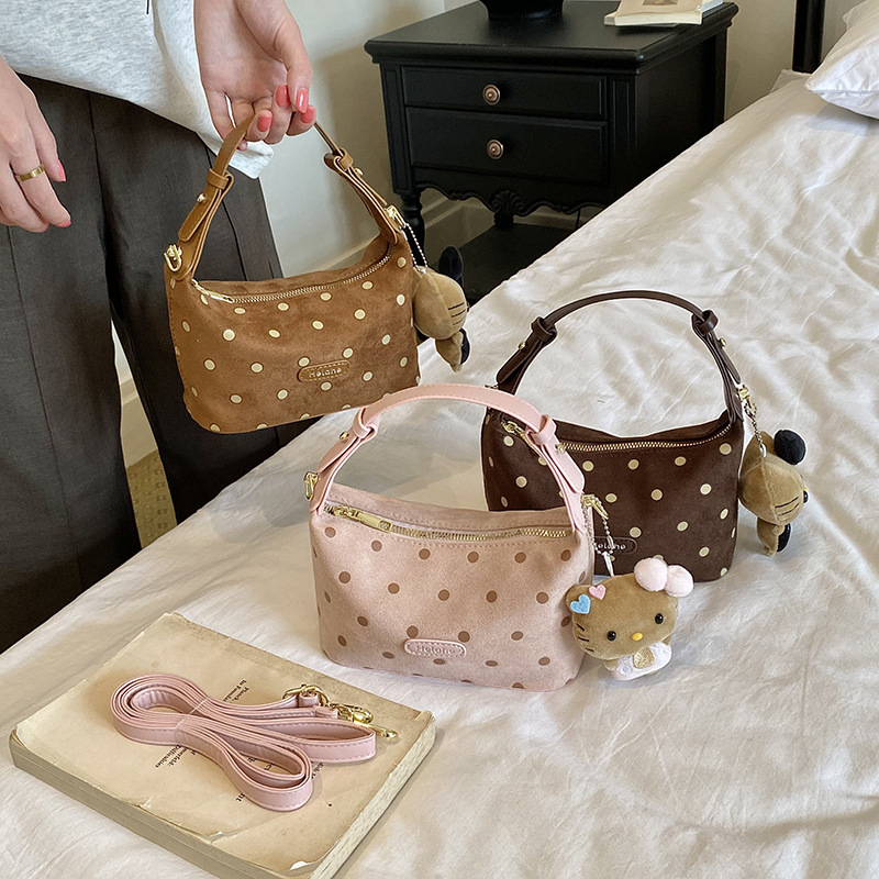 Trendy Polka Dot Small Bag 2026 Autumn/Winter Cross-Border High-Value Children's Handbag Personalized Underarm Shoulder Crossbody Bag
