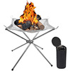 goods in stock supply outdoors fold Bonfire Stainless steel Burn Picnic Camping Bracket Fire Charcoal grill