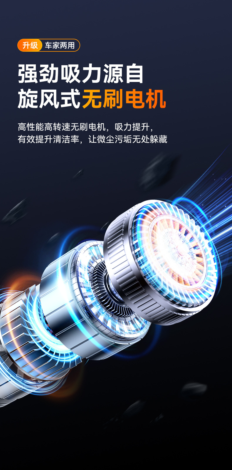 New Foreign Trade Model Car Vacuum Cleaner with Super Powerful Suction, Handheld Small Wireless Vacuum Cleaner for Car and Home Use