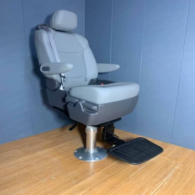 Marine captain's chair, boat captain's seat, ship's wheelhouse seat, sea vessel, river vessel, yacht, adjustable track driving seat (Other vehicle seats) - gray-pneumatic-lift-model