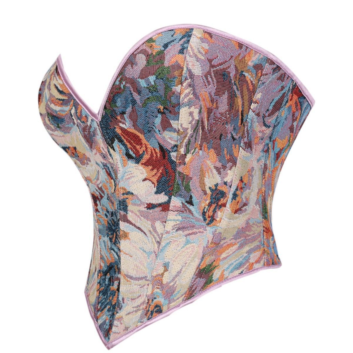 Flor francesa multicolor soporte de pecho para limpiar el pecho, abdomen apretado, ropa de plástico, Amazon, venta rápida, suministro transfronterizo de temu