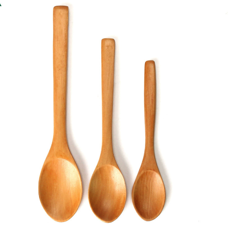 Premium Selection Creative Wooden Tableware Dessert Thickened Long Handle Stirring Household Coffee Spoon_voghion.com