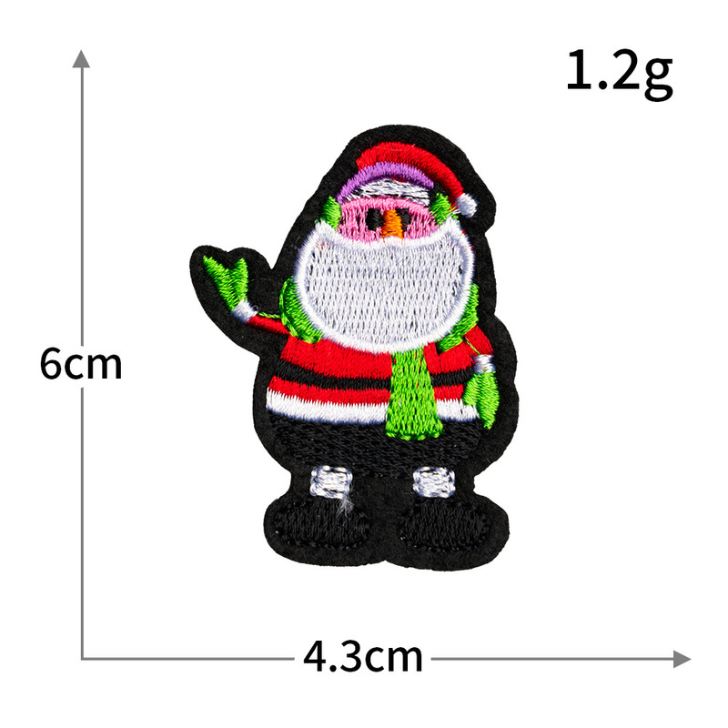 クリスマスシリーズ刺繍布ステッカーヘラジカ雪だるまベルコンピュータ刺繍縫製不要の服やバッグ DIY 装飾ステッカー|undefined