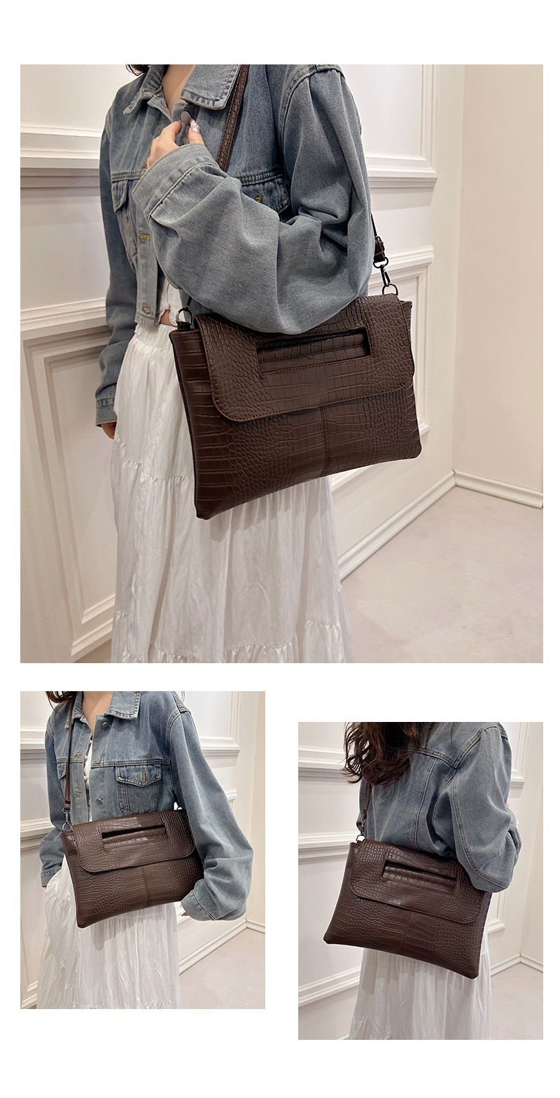 New cross-border foreign trade crocodile pattern strap clutch bag, large-capacity file bag, storage bag, official document bag, crossbody bag undefined