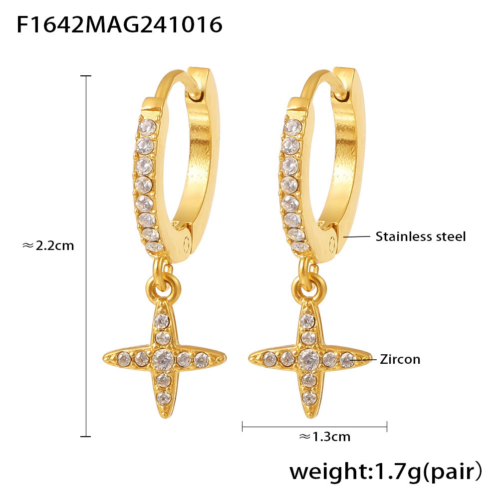 Sugar Cube Geometric Zircon Earrings Hand Inlaid Diamond Jewelry_voghion.com