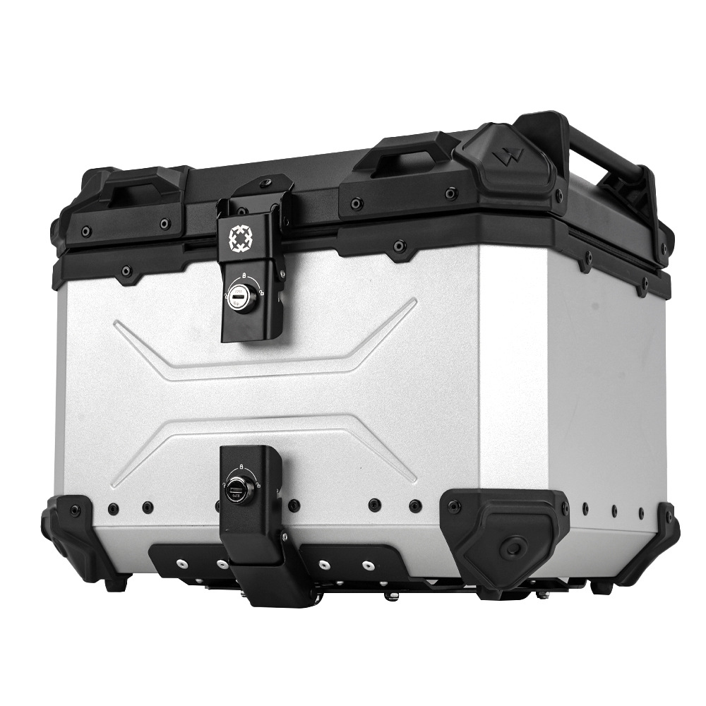 Motorcycle 45L Aluminum Alloy Tail Box Rear Luggage Box Electric Vehicle Scooter Universal Storage Box Large Capacity Wholesale