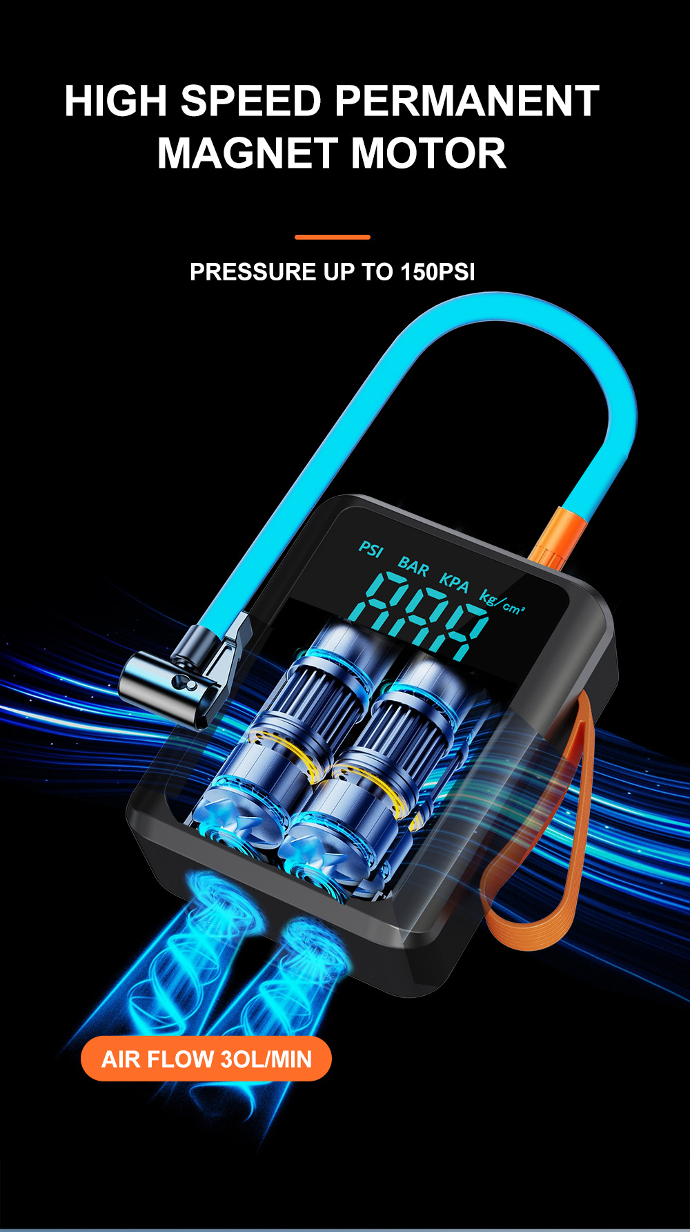 Cross-Border Electric Vehicle Air Pump, Motorcycle Tire Emergency Start-Up Power Bank, Car-Mounted Electric Vehicle Air Pump