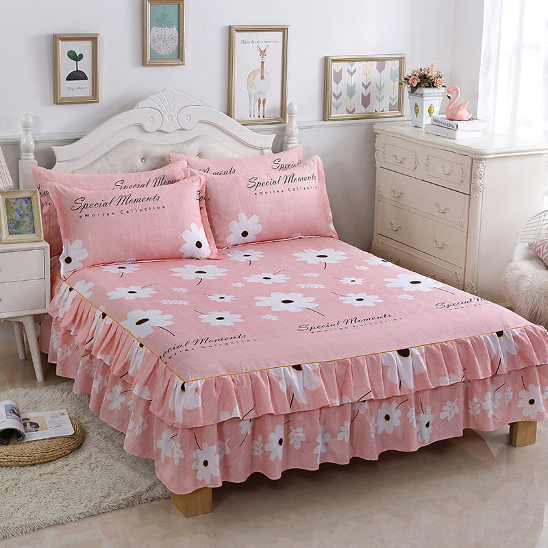 Transfronterizo Simmons cubierta de cama de tres piezas set sábanas de comercio exterior colchón cubierta protectora para cubrir la falda de cama de una sola pieza de falda cubierta de cama 2