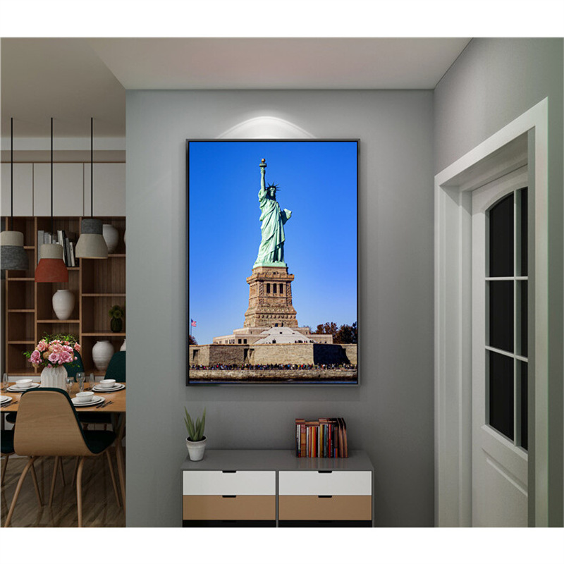 风景挂画金门大桥自由神像装饰画照片旅游瓷画纽约曼哈顿美国晶