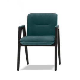 可堆叠实木椅北欧实木布艺餐椅轻奢简约设计师扶手椅外贸叠椅