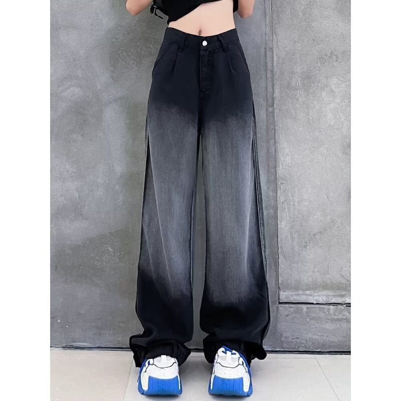 High Waist Jeans Women's Autumn New Loose Straight Leg Wide Leg Gradient Cigarette Casual Trendy Pants High Waist Jeans Women's Autumn New Loose Straight Leg Wide Leg Gradient Cigarette Casual Trendy Pants