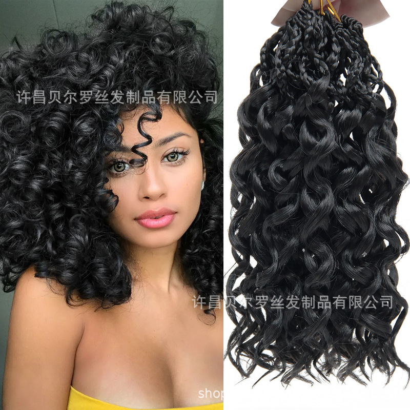 Three-Strand Braid Gogo Curl Crochet Hair Wig Long Curly Hair Deep Wave Ocean Weave Chemical Fiber Hair