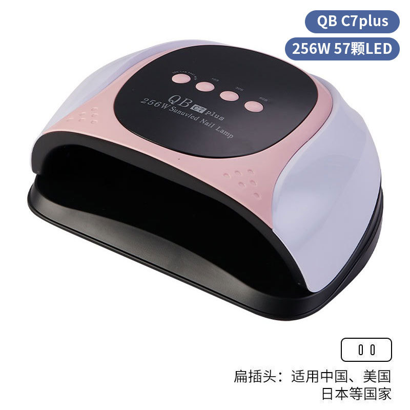 Lámpara de manicura inteligente de alta gama de luz de terapia de diamante 256W de alta potencia de pegamento de vinilo lámpara de horneado de dos manos secador de uñas transfronterizas