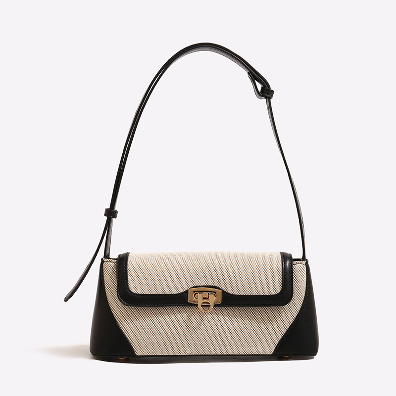 Summer New Contrast Color Versatile Single Shoulder Underarm Bag, Luxury Niche Baguette Bag, Fashionable Women's Casual Commuter Handbag - Thumbnail 8