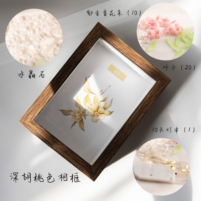 Tulipanos marcos de luz nocturna DIY decoración creativa personalizada para la novia Qixiao regalo marco tridimensional hecho a mano