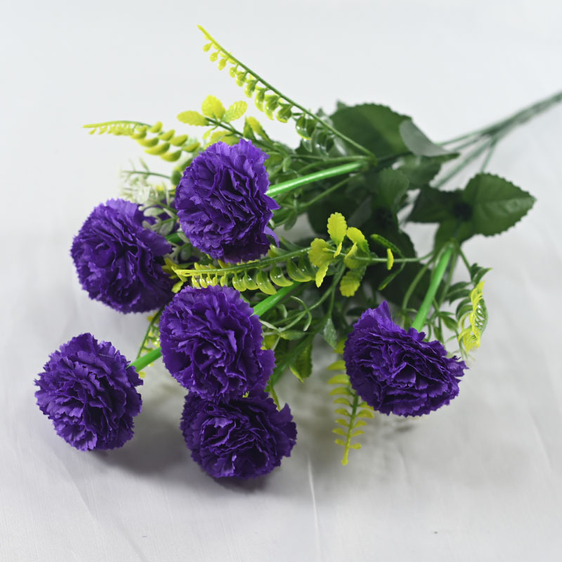 7 flores de claveles simuladas regalo del día de la madre del día del maestro decoración de bodas para el hogar props de disparo flores falsas