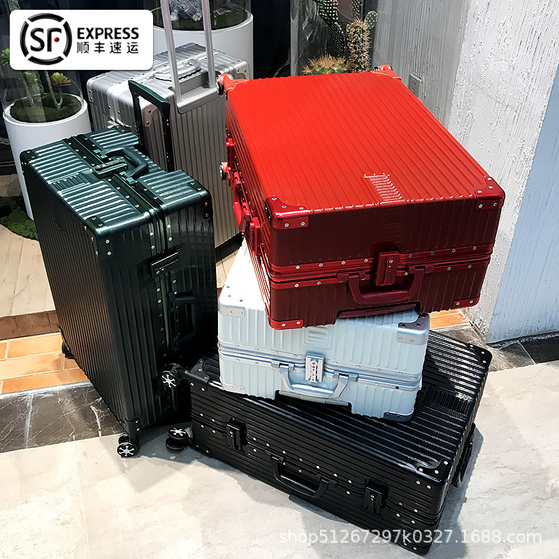 Aluminum Frame Trolley Case Universal Wheel Right Angle Suitcase Small Fresh Korean Student Password Box Luggage Female Harajuku Style