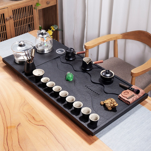 Natural Wujin Stone Tea Tray Tea Set suit Whole Stone Tea Table Automatic Kettle Integrated Induction Cooker Household