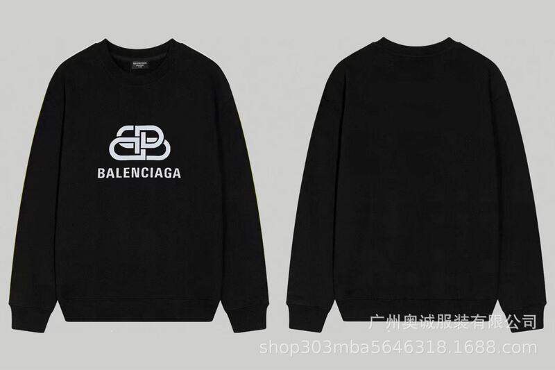 国境を越えた貿易 B's 24ss 秋 BB's ロゴプリント スウェットシャツ 380g コーマ綿二重糸 メンズ レディース スウェットシャツ|undefined
