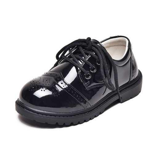 Campus small leather shoes, teacher recommended designated boys' black leather shoes for children, performance style, children's English spring and autumn single shoes for students