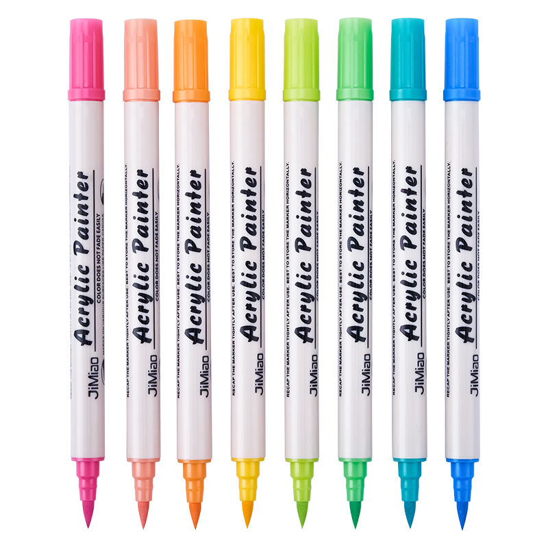 Lápiz de acrílico de doble cabeza lápiz de acrílico de cabeza suave pincel de graffiti para niños estudiantes de arte pincel de pintura impermeable zapatos lápiz de pintura acrílico