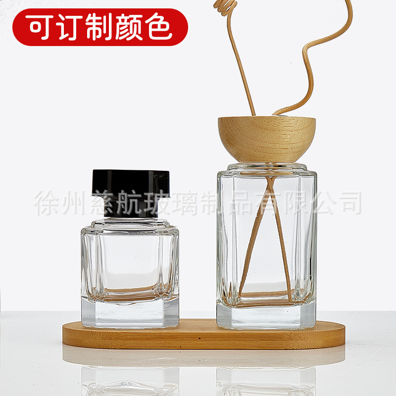 木盖香薰瓶空瓶无火藤条香薰瓶卧室香薰挥发棒车载香薰方形六棱|undefined