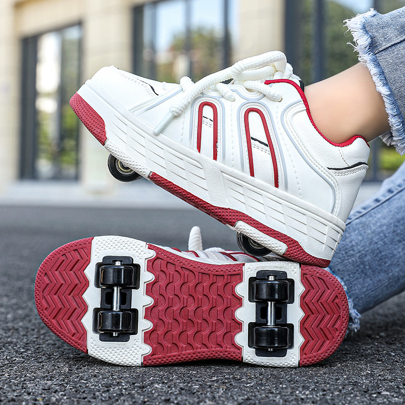 Children's Heelys Shoes for Boys and Girls, Adult Heelys Shoes, Two-Wheel Flying Shoes with Wheels, Female Students' Roller Skates