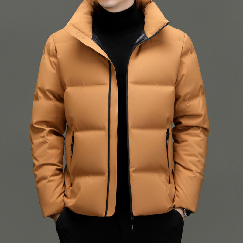 Thickened Bread down Jacket Men's Short 2025 Winter New Stand Collar Thickened Warm White Duck down Jacket Trendy Men