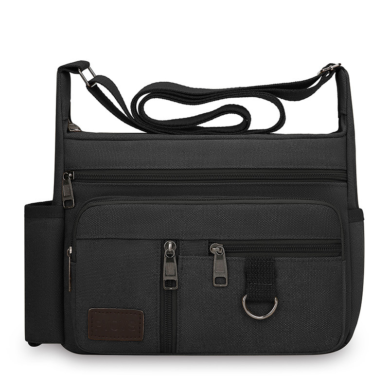 Bolso bandolera de gran capacidad de nuevo estilo para hombre, bolsa de lona de viaje de ocio con taza de agua multifuncional