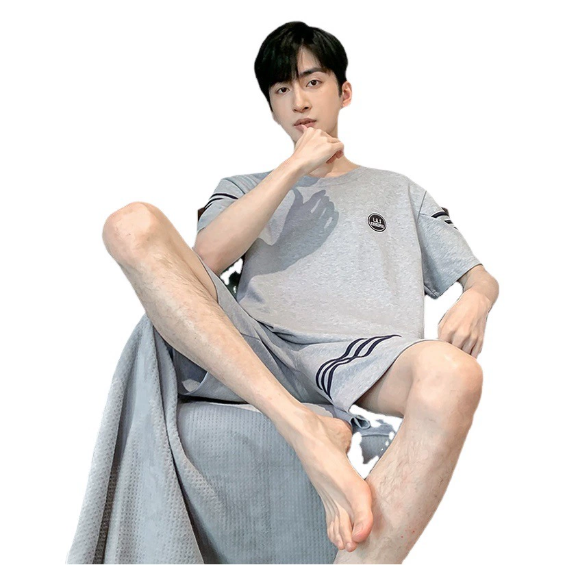 Chun Baifen мужская пижама мужской летний хлопок с короткими рукавами