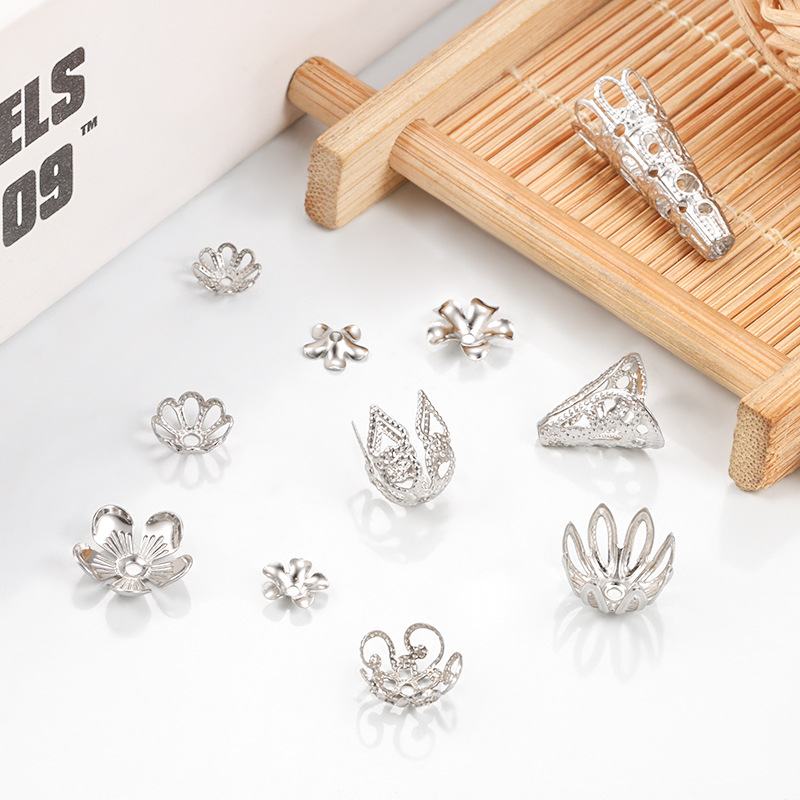 Plating Design 1 Piece 304 Stainless Steel Floral Flower Shape Bead Caps