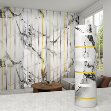 烫金大理石背景墙纸自粘防水防潮仿瓷砖墙面可擦洗墙贴装饰壁纸