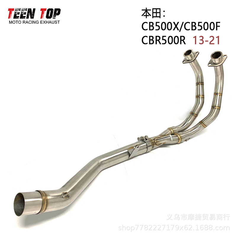 Suitable for Honda Motorcycle Cb500X Cb500F Front Exhaust Pipe Cbr500R Stainless Steel Mid-Section Exhaust