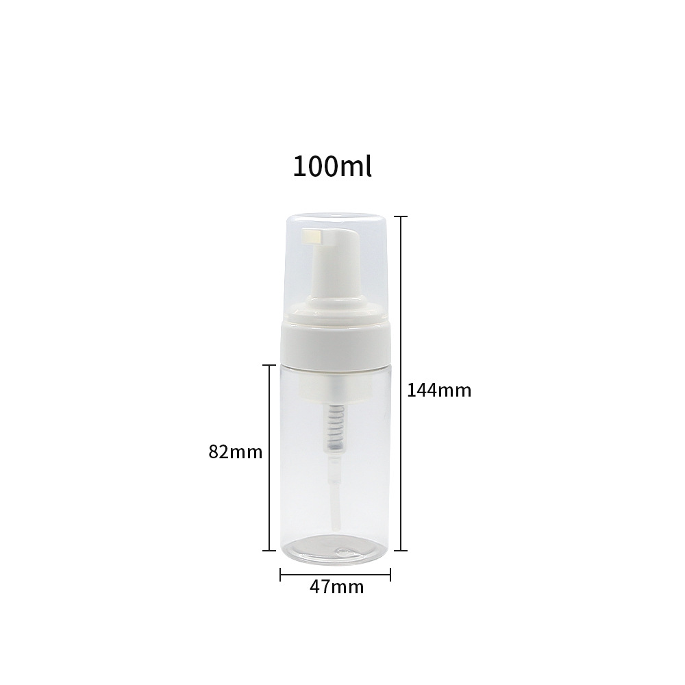 Botella de espuma limpiadora 100-250ml limpiador facial espuma botella vacía botella de plástico para mascotas botella de mousse transparente