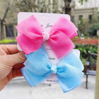 Korean Edition pinkycolor children Card issuance Headdress bow Hairpin Simplicity Bowtie Liuhaijia baby Hair Ornaments wholesale