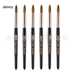 Cross-border explosions rose gold black wooden pole pure mink manicure crystal pen Kolinsky carved henna brush wholesale