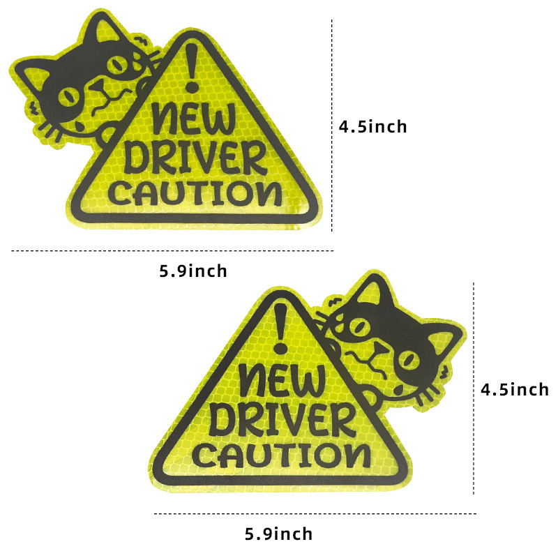 ESTUDIANTE NUEVO CONDUCTOR PRECAUCIÓN pegatinas de coches magnéticos Amazon dibujos animados novato CONDUCTOR pegatinas de coche reflectantes
