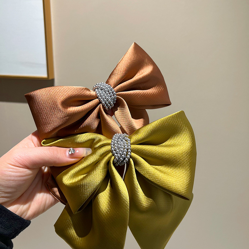 Women's Casual Sweet Bow Knot Cloth Beads Hair Clip display picture 6