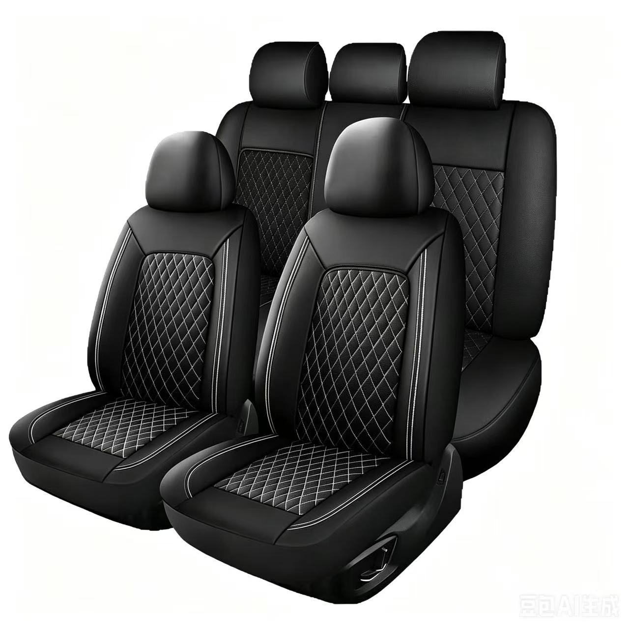 Cross-Border New Model Pu Single-Line Diamond-Pattern Leather Universal Car Seat Cover Cushion for Europe, America, Southeast Asia, Russia, Amazon