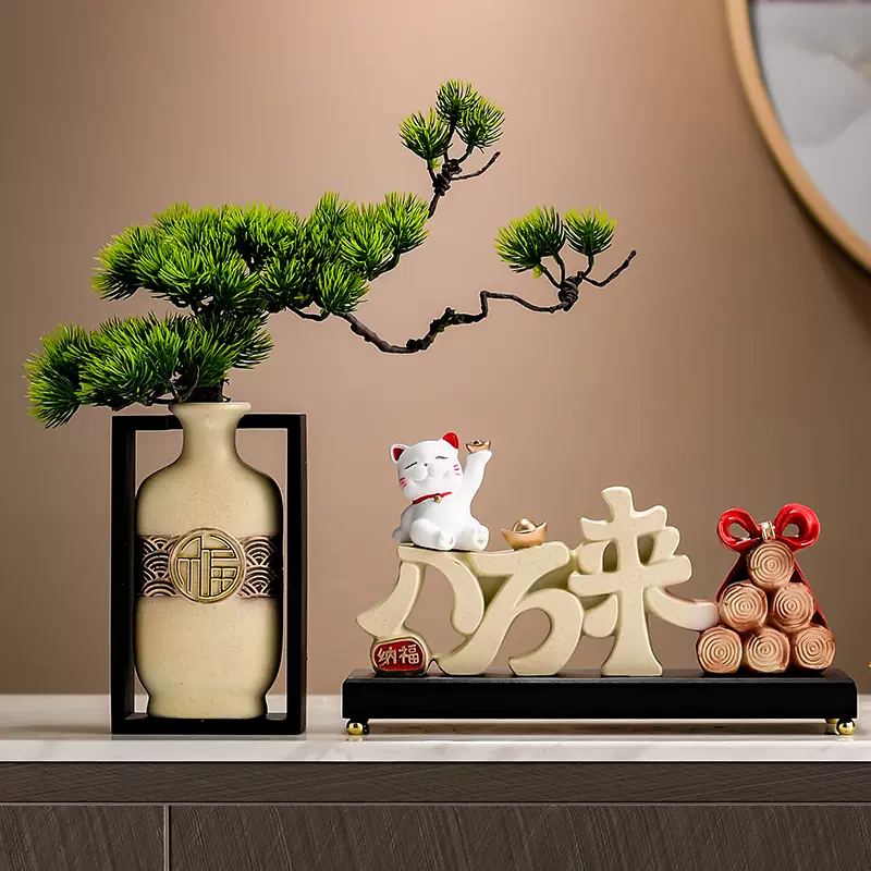 八方来财招财猫办公室装饰摆件客厅玄关开店开业礼物乔迁新居礼品