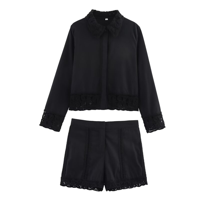 Foreign Trade Wholesale 2025 New European and American Clothing Braided Detail Shirt Casual Shorts 4786042 4786129